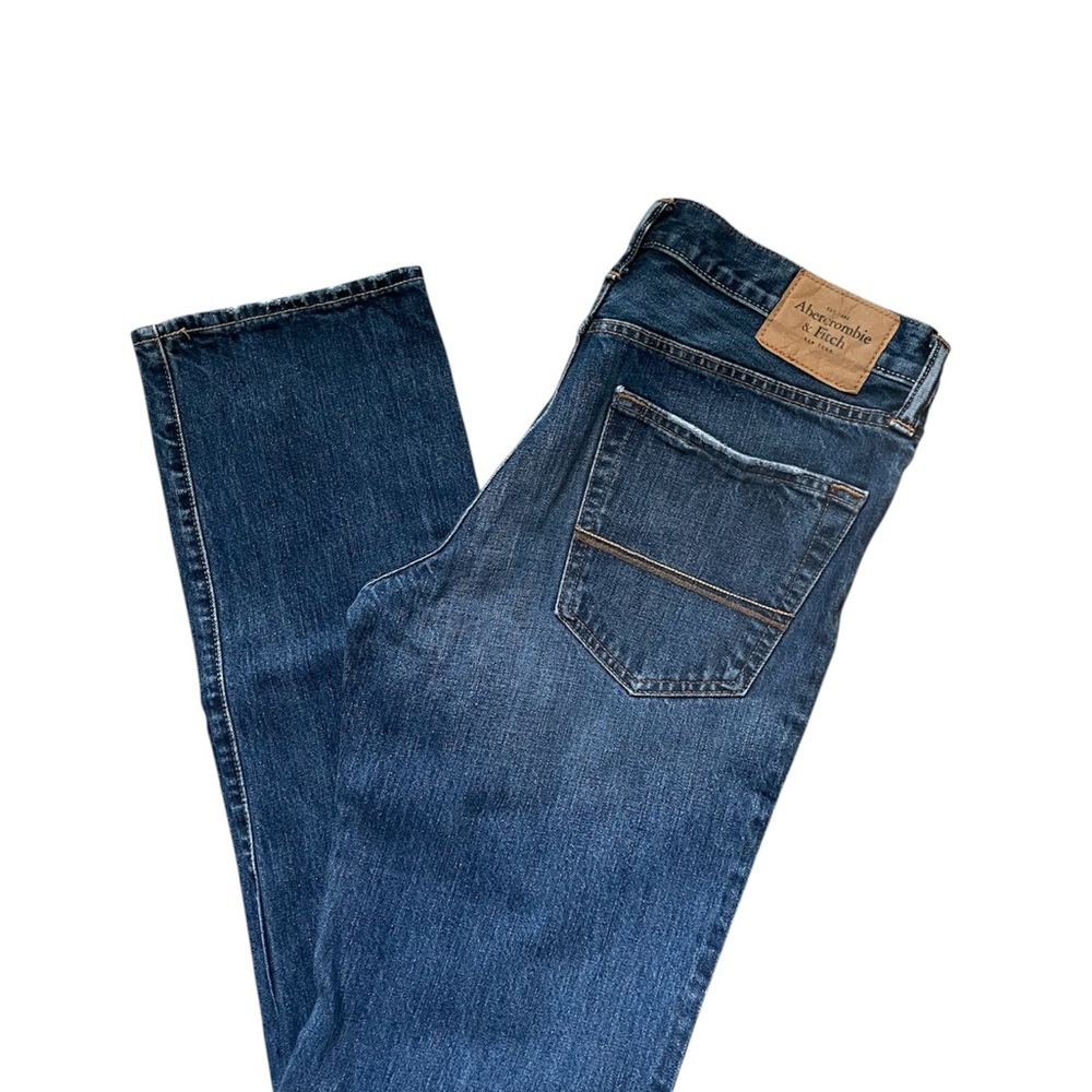 Abercrombie & Fitch Blue Straight Jeans with Classic Indigo Wash